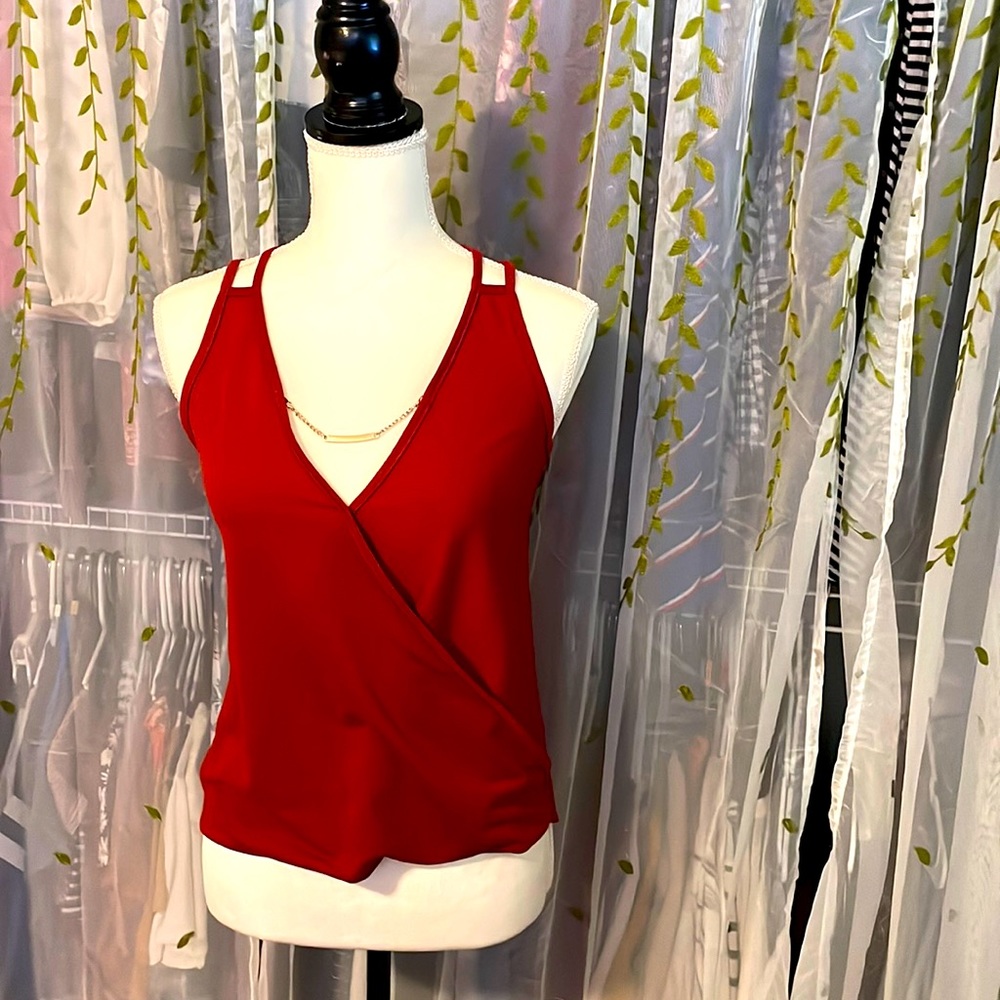 Red Strappy Evening Top